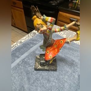 Vintage Genuine Carrara Resin Female Clown Made in Italy